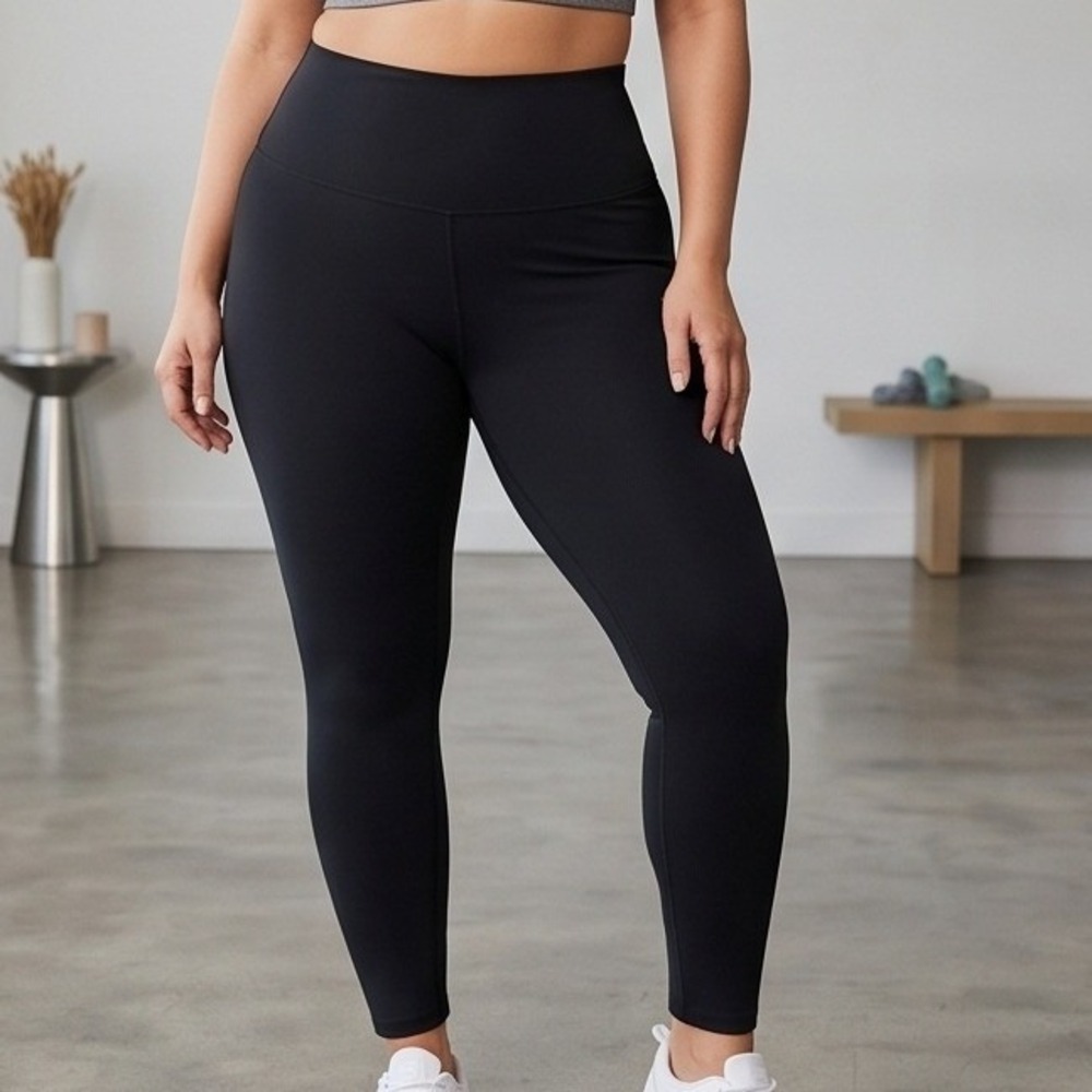 Torrid 1 Women Black High Waisted Yoga Pants Rayon Blend Leggings Plus Size 1X